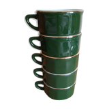 5 cups Yves Deshoulières Apilco green