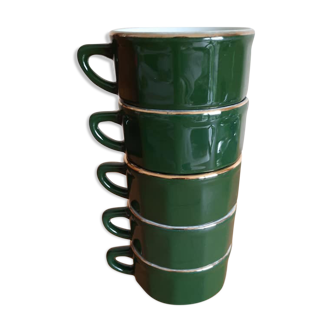 5 cups Yves Deshoulières Apilco green