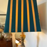 Vintage floor lamp, maximalist style, striped lampshade