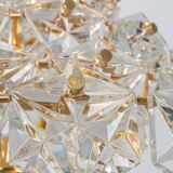 Chandelier, brass and crystal glass by Kinkeldey, Germany, 1970s.