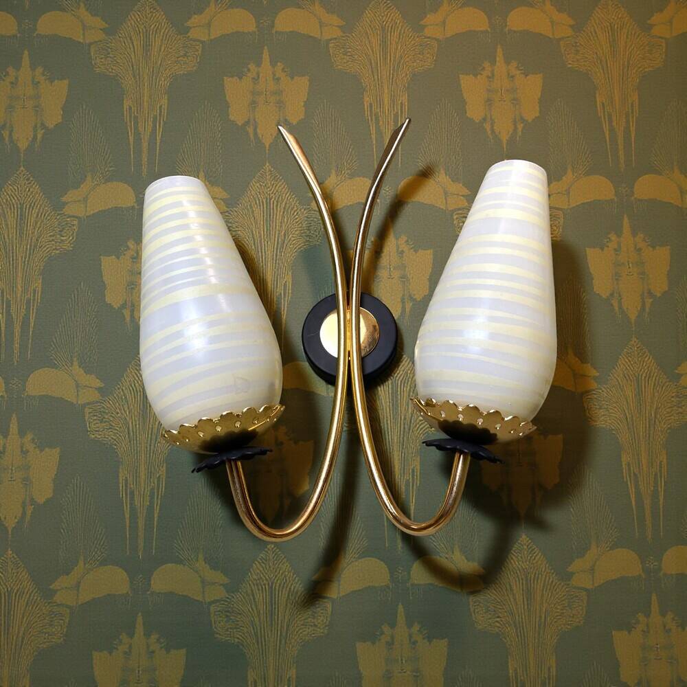 Applique murale double en verre