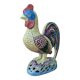 Polychrome decorative rooster in Paris Porcelain statue H30cm