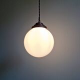 Art Deco suspension in white opaline, Val Saint-Lambert, 1920-30