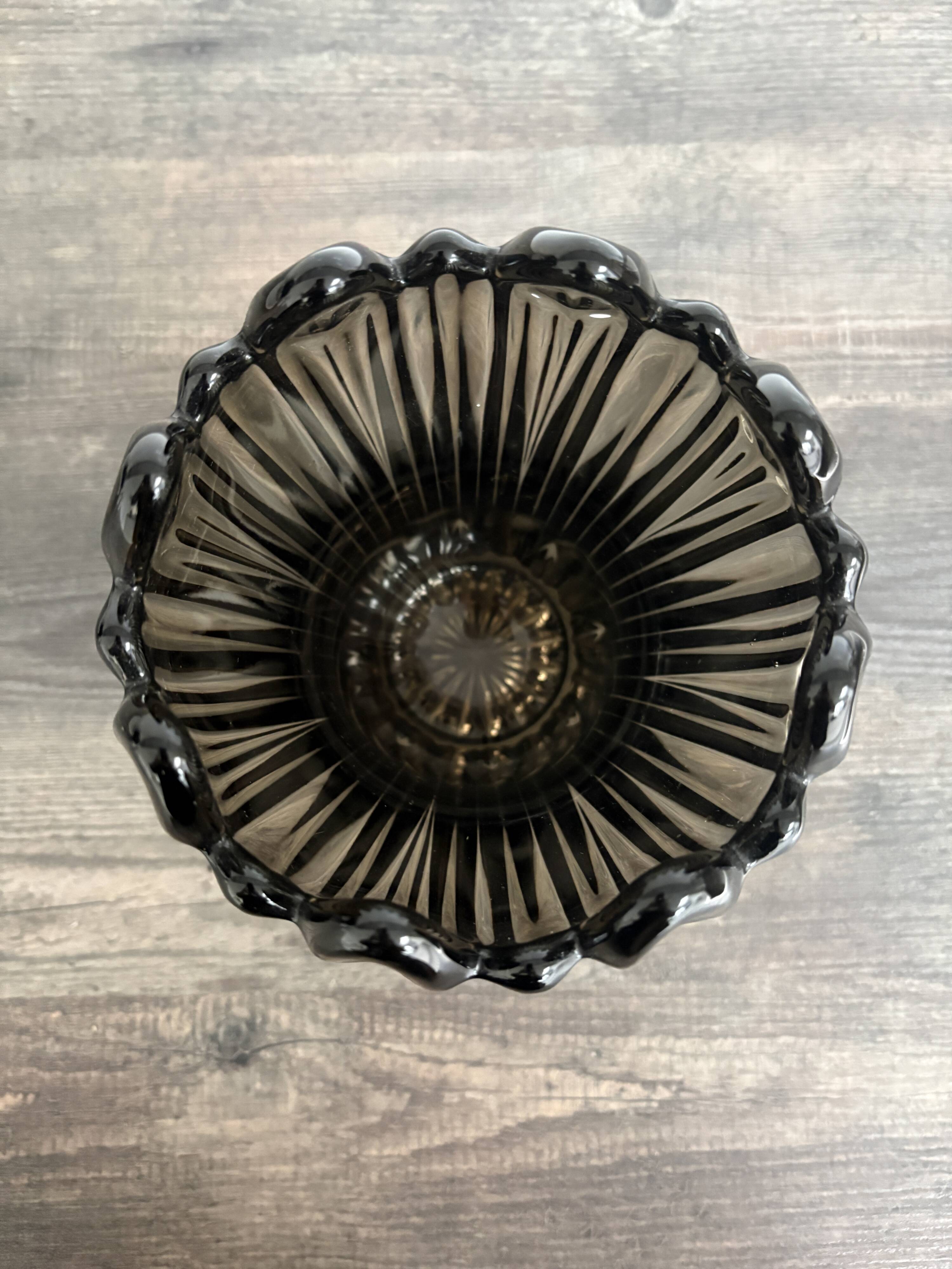 Vintage Schneider Fumé Crystal Vase - 1960s