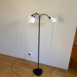 Wrought iron and brass floor lamp - Sweden, 1940s/1950s