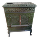 Old green enamelled cast iron stove