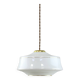 Mid-century italian brass and opaline pendant lamp
