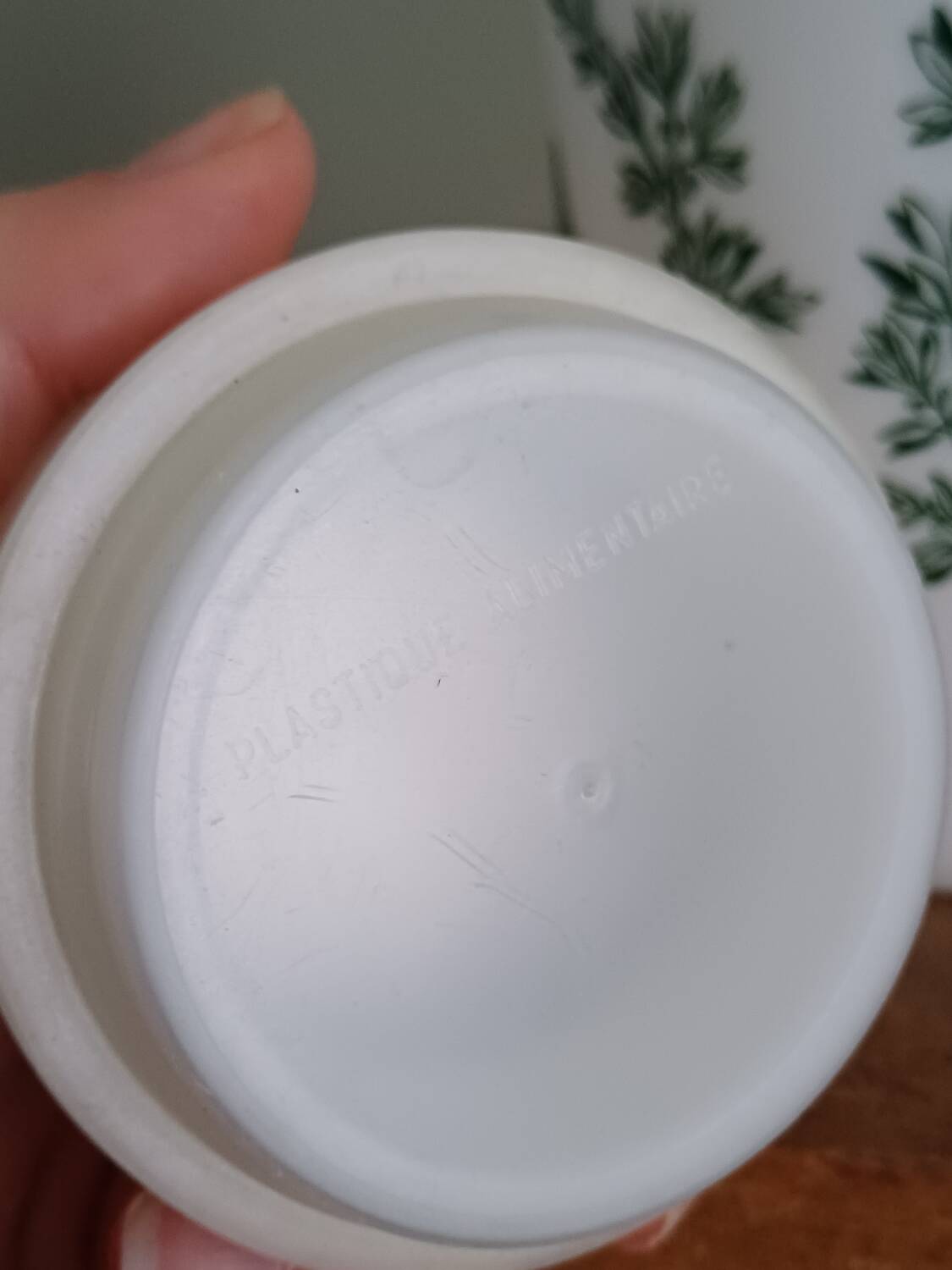 Italian opal glass jar