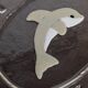 Vintage Murano glass serving platter with dolphin decoration, Italy, 1980s.