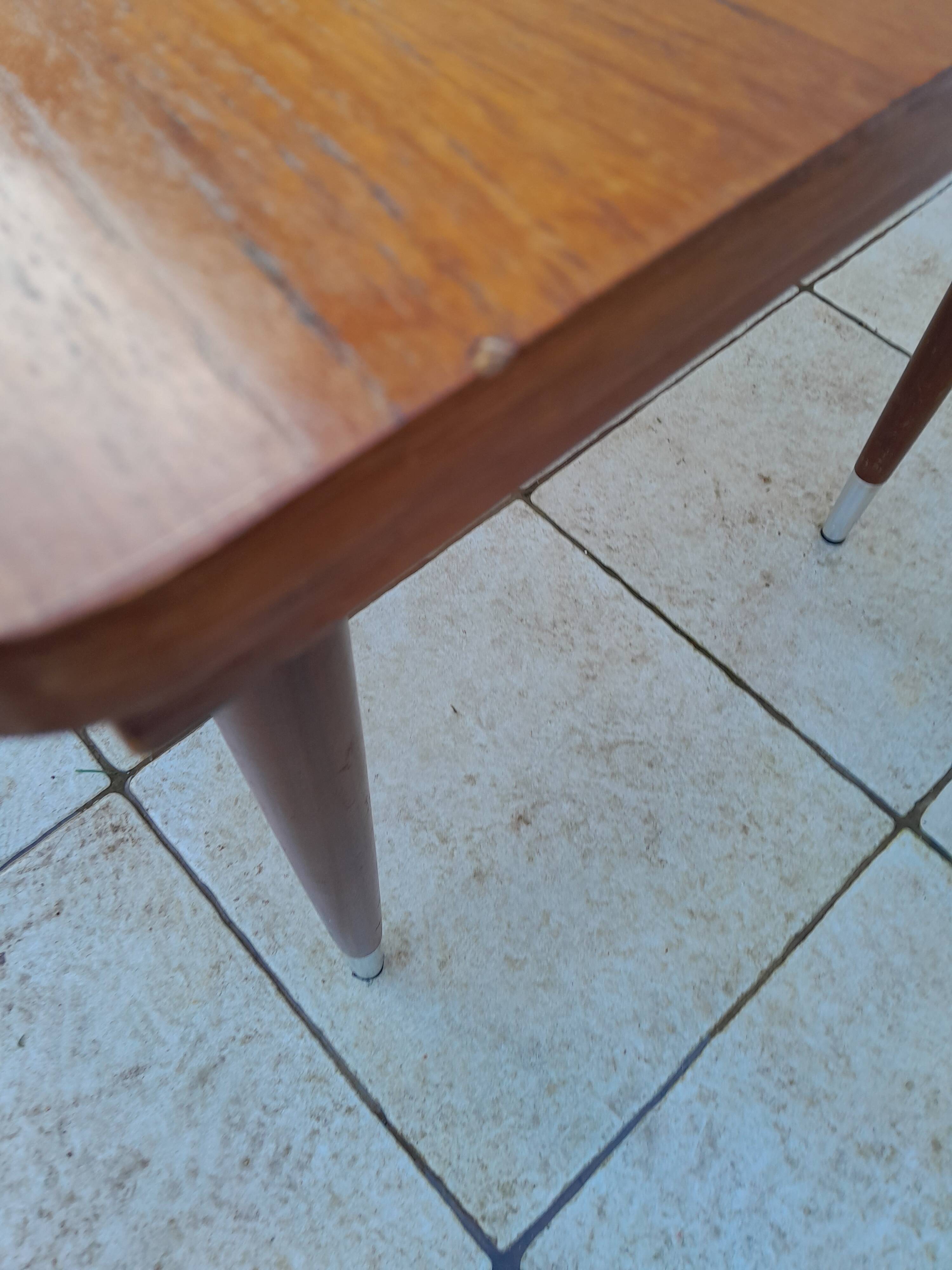 Scandinavian vintage extendable teak table 1950