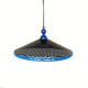 80s perforated metal hanging lamp - black & blue
