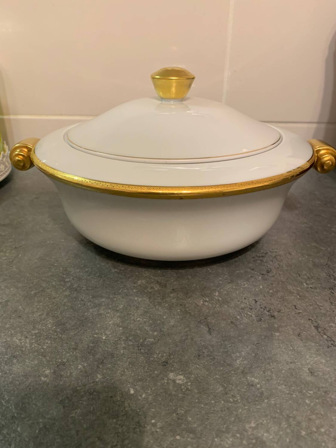 Authentic vintage Limoges porcelain RAYNAUD soup tureen
