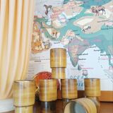 6 vintage stoneware mazagrans