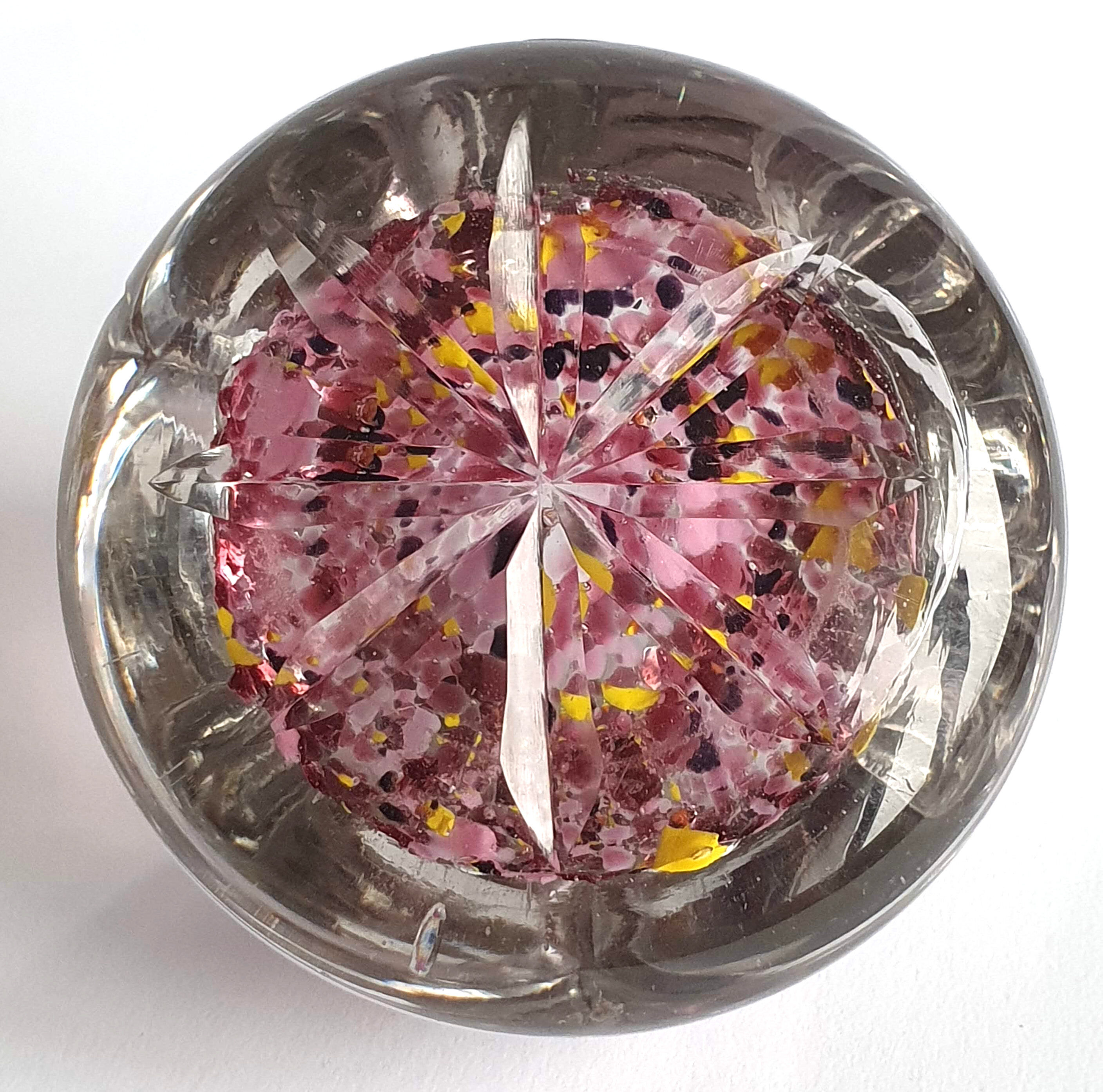 Cut crystal paperweight sulphide