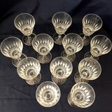 Suite of 12 crystal size wine glasses