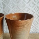 Duo of mazagran cups in vintage Montgolfier sandstone