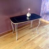 Vintage coffee table with gold metal legs from the 60s Formica