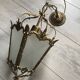 Antique french hall lamp milk glass