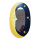 WOODEN MOON MIRROR / OVAL / YELLOW & BLACK
