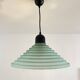 Vintage Aqua Green Honeycomb Glass Ceiling Lamp, 1980s Postmodern lamp