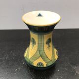 Jersey vase ceramics green & yellow decor vintage flowers