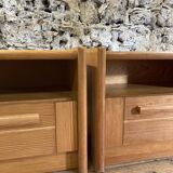Paire de chevets en pin des années 90 meubles en bois vintage