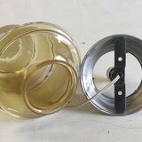 Smoked/sandblasted glass ceiling light - mid 20th century