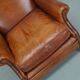 Fauteuil vintage hollandais en cuir cognac