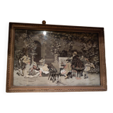 Frame signed louis leloir canvas style year 1750..