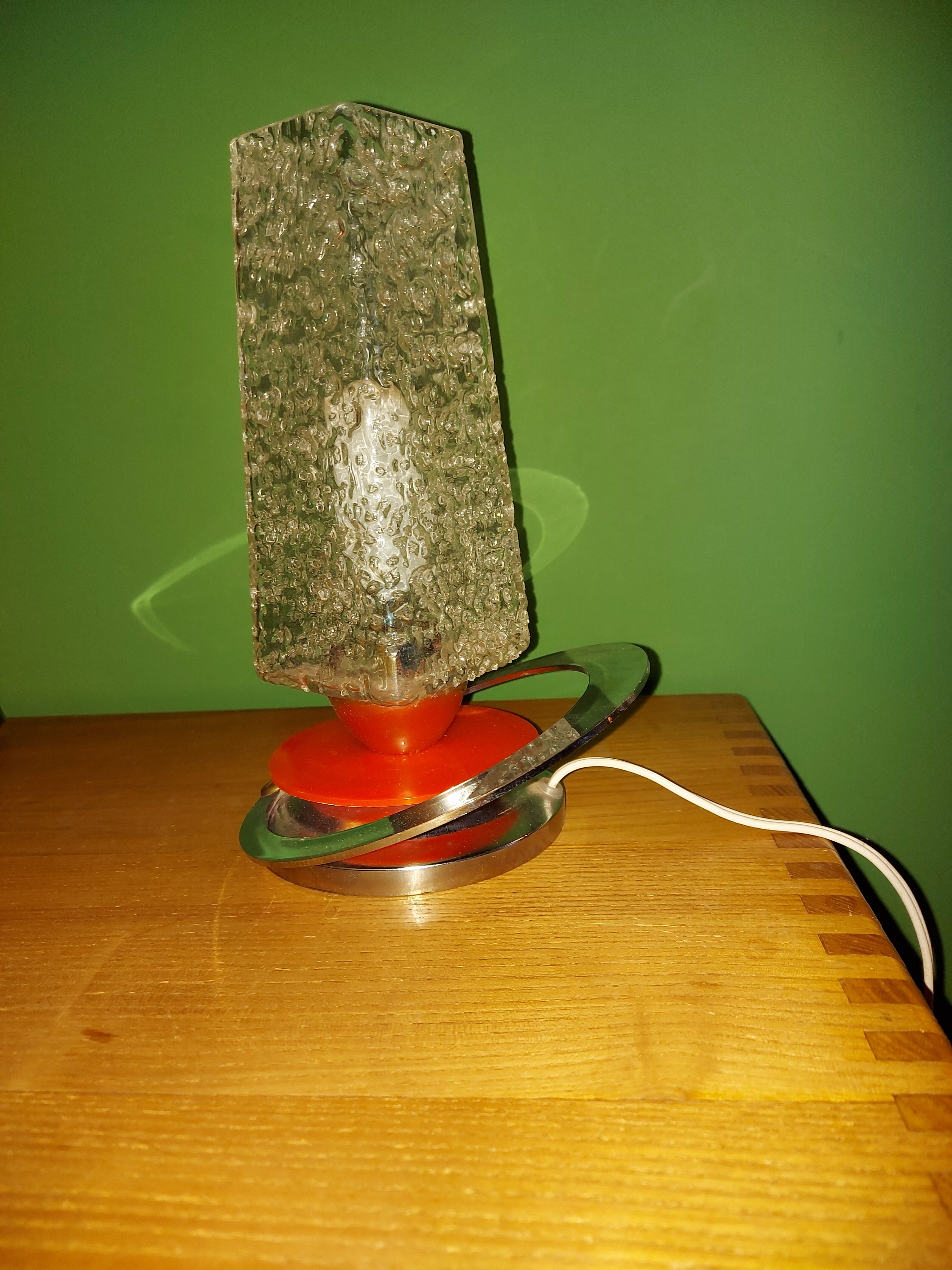 Vintage metal and glass lamp