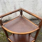 Vintage rattan corner shelf 87 cm