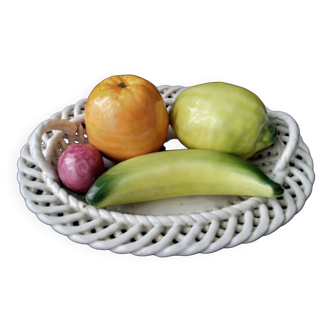 Trompe-l'oeil fruit basket in slip