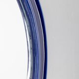 Vintage 1970s blue ceramic wall mirror Italian design