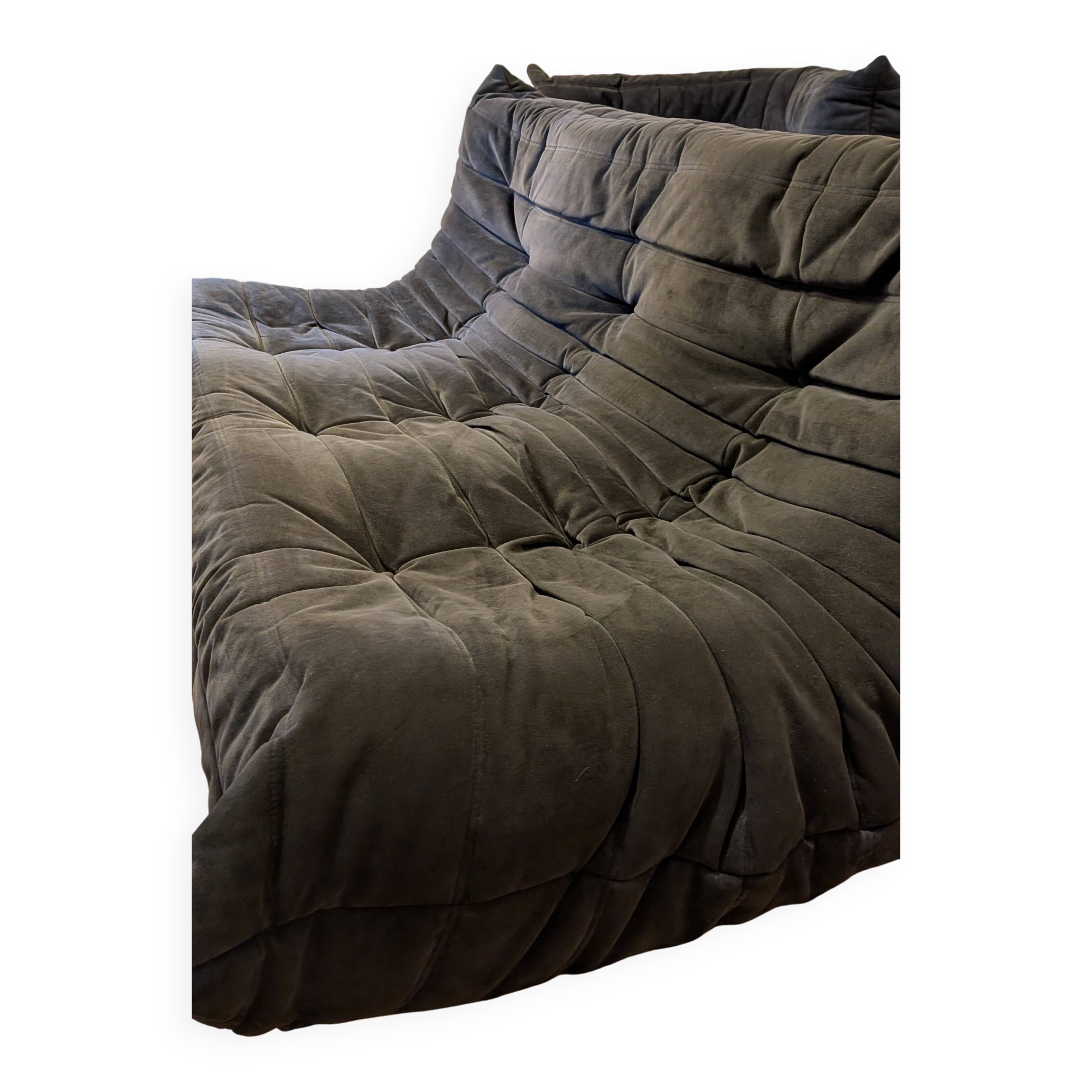 Togo corner sofa by Ligne Roset in anthracite alcantara.