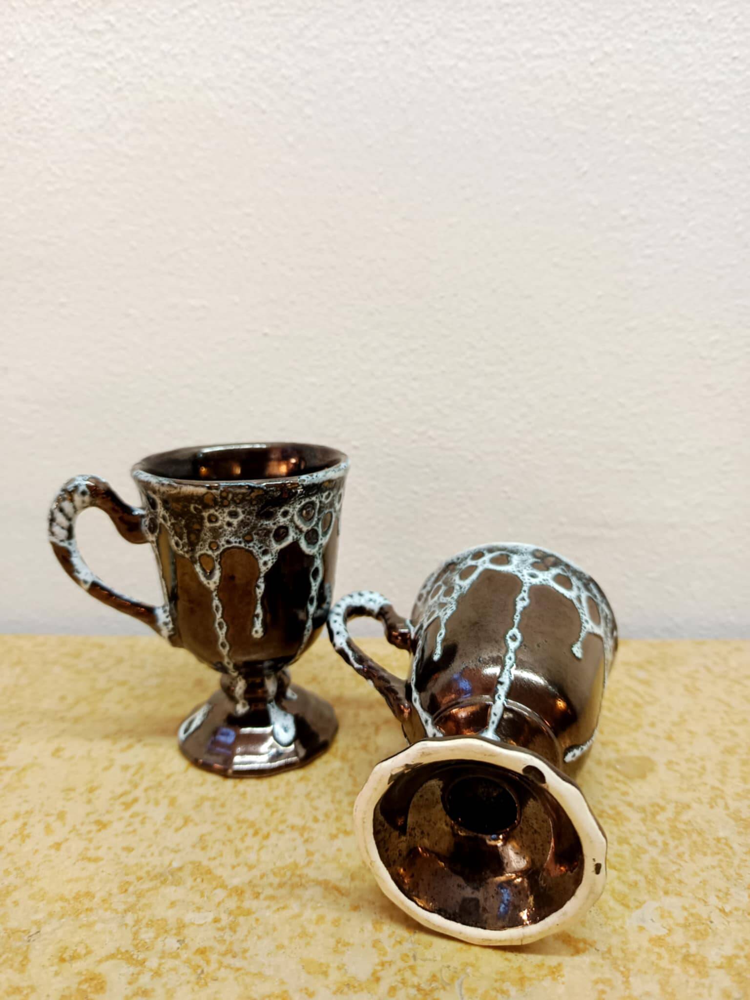 6 vintage mazagrans Sars Poterie