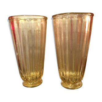 Pair of Murano glass vases