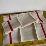 Set of tea towels in flax and monogrammed hemp