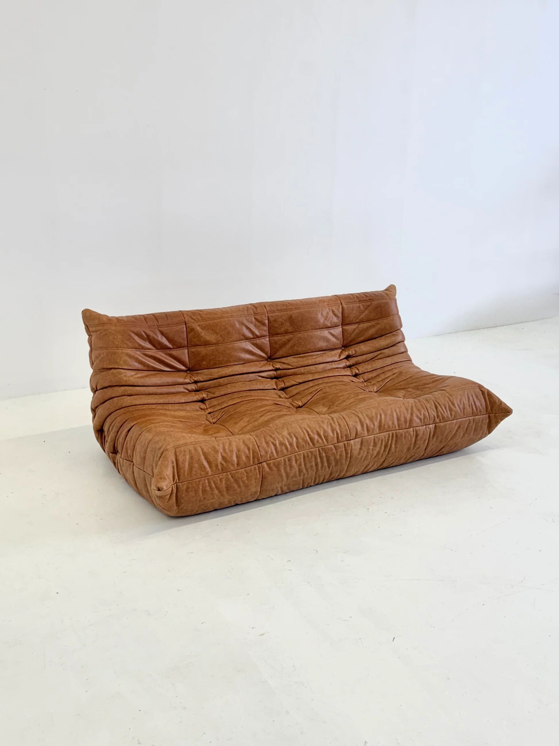 Ligne Roset Togo 3-seater in cognac leather