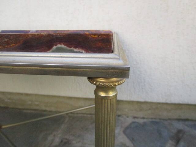 Hollywood Regency side table, marble top