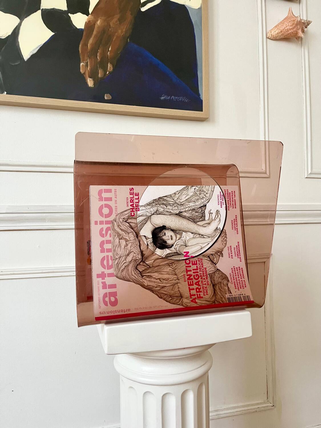 Plexiglas magazine rack by Michel Dumas for Rochebobois