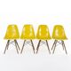 Yellow Set (4) Herman Miller Original Eames DSW Side Shell Chairs