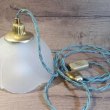 White frosted corolla nomad hanging lamp