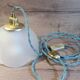 White frosted corolla nomad hanging lamp