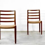 Set of 2 niels moller model 85 midcentury chairs from denmark in teak