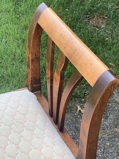 Bench, end of sofa, two-tone wooden end of bed. Old