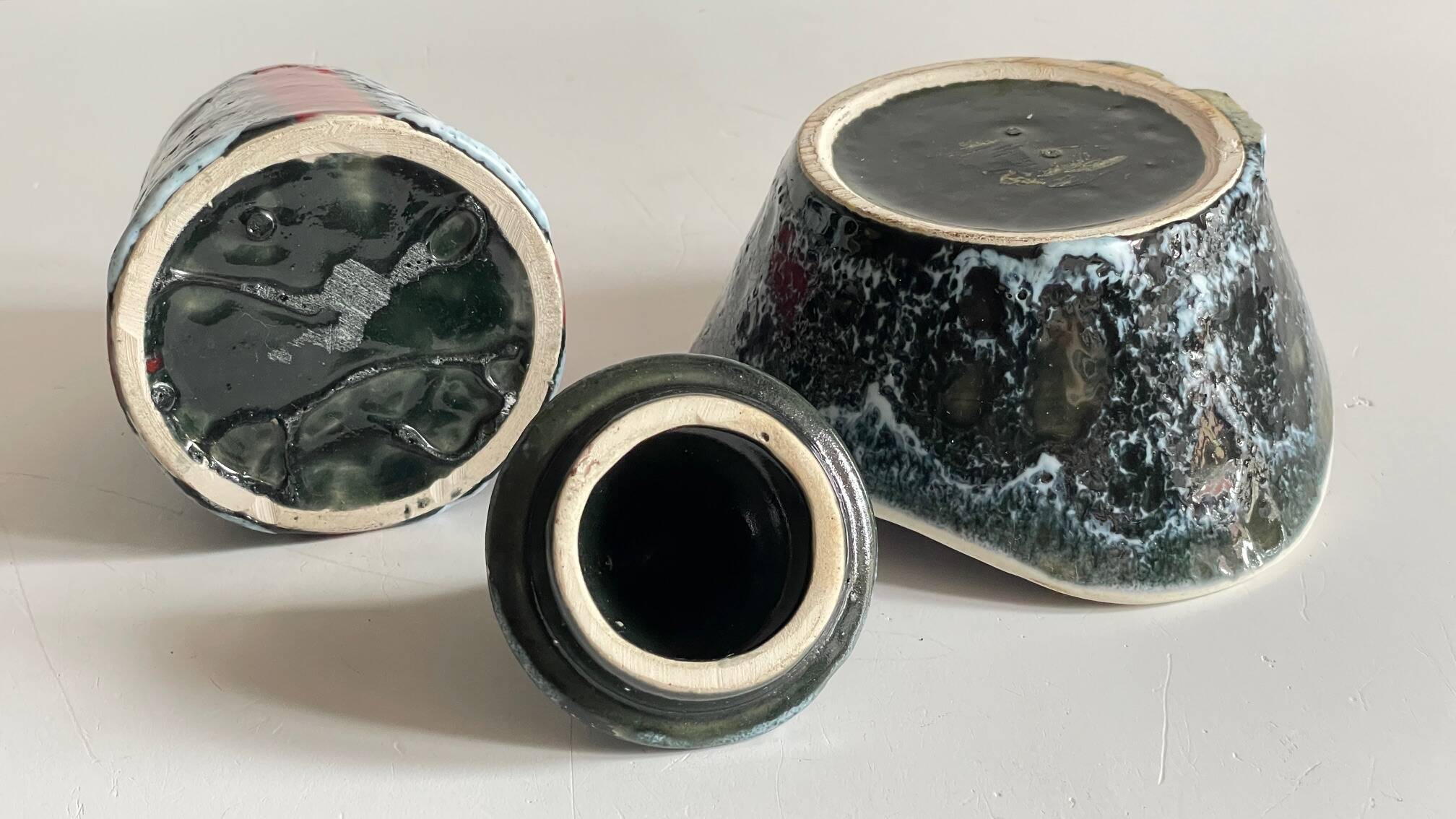 Vintage Vallauris ceramic candy and sugar bowl