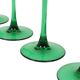 Set of 4 Vintage Luminarc Alsace Wine Glasses Narrow Green Stems