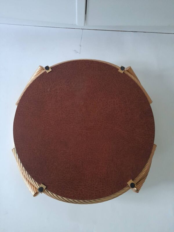 Plateau Brass Milano miroir et poignées imitant la corde