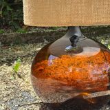 Large blown glass and jute table lamp, 1970