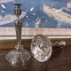Pair of silver-plated bronze candlesticks from the early 20th century